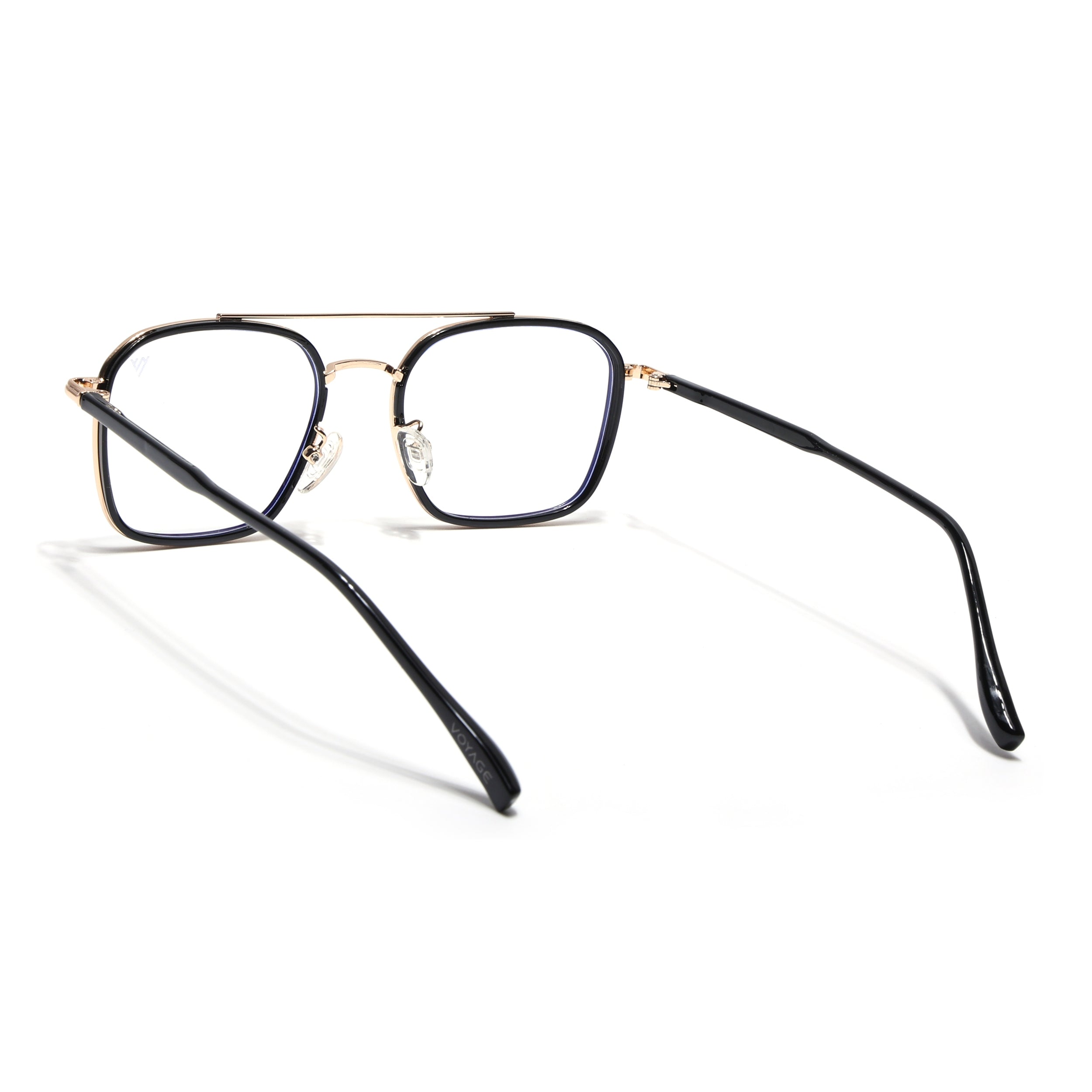 Voyage Maverick Golden & Black Wayfarer Eyeglasses for Men & Women (87303MG4702-C5)