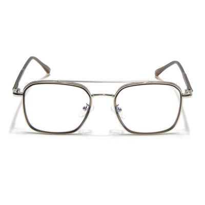 Voyage Maverick Silver & Olive Wayfarer Eyeglasses for Men & Women (87303MG4705-C4)