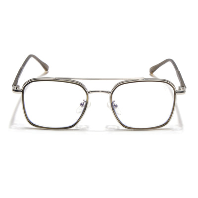 Voyage Maverick Silver & Olive Wayfarer Eyeglasses for Men & Women (87303MG4705-C4)