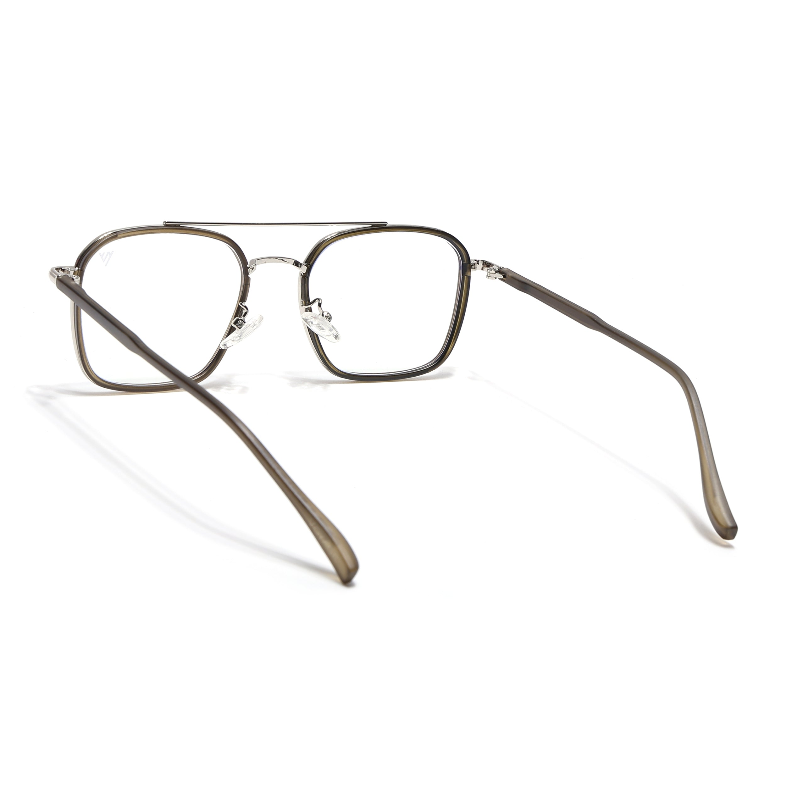 Voyage Maverick Silver & Olive Wayfarer Eyeglasses for Men & Women (87303MG4705-C4)