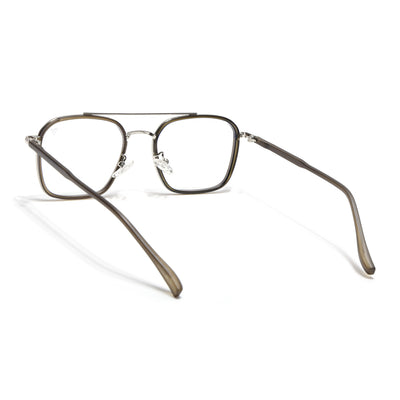 Voyage Maverick Silver & Olive Wayfarer Eyeglasses for Men & Women (87303MG4705-C4)