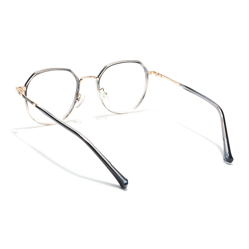 Voyage Black Clear & Golden Round Eyeglasses for Men & Women (87306MG5831-C2)