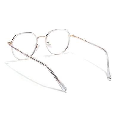 Voyage Golden & Transparent Round Eyeglasses for Men & Women (87306MG5833-C4)