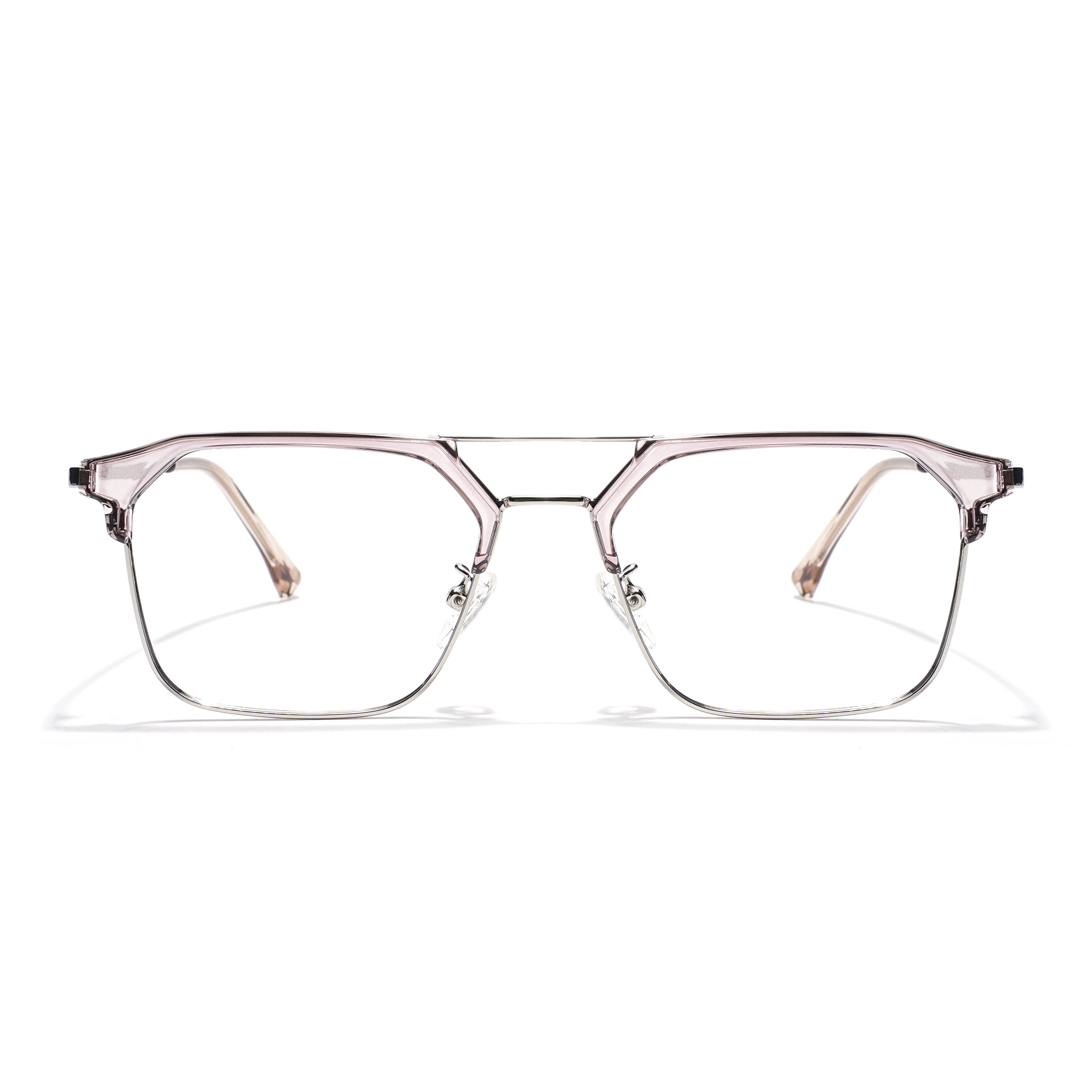Voyage Light Brown & Silver Wayfarer Eyeglasses for Men & Women (87332MG5838-C5)