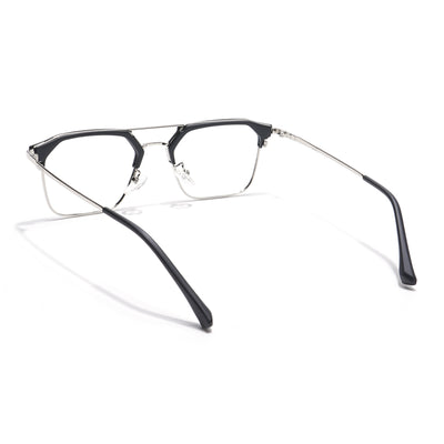 Voyage Black & Silver Wayfarer Eyeglasses for Men & Women (87332MG5835-C2)