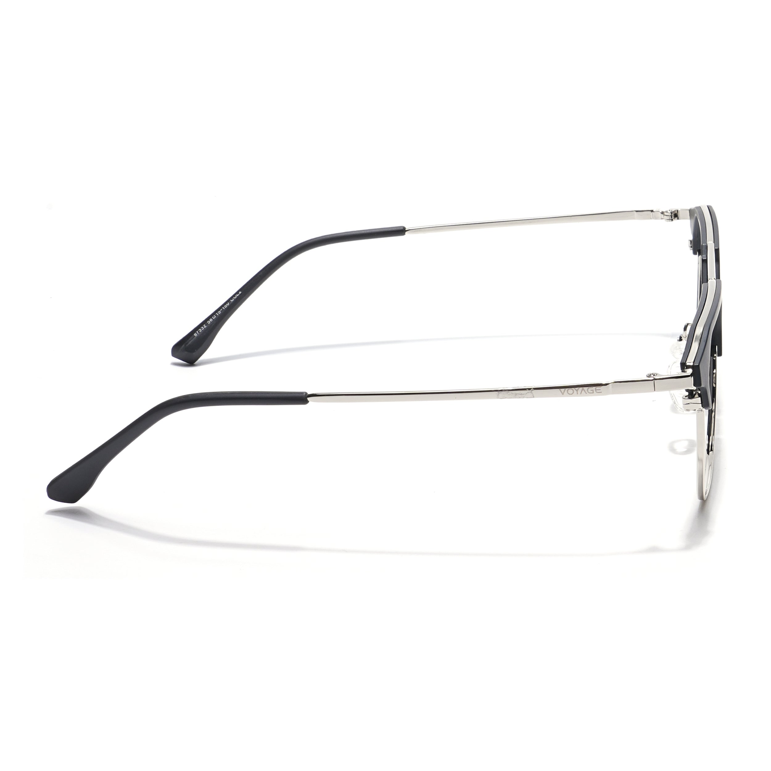 Voyage Black & Silver Wayfarer Eyeglasses for Men & Women (87332MG5835-C2)