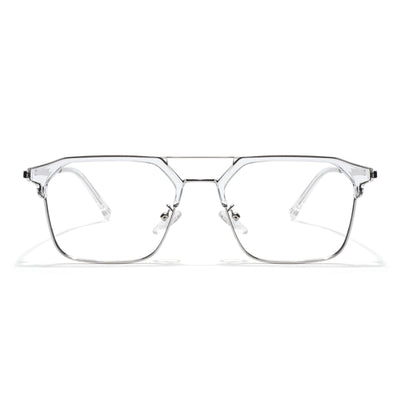 Voyage Transparent & Silver Wayfarer Eyeglasses for Men & Women (87332MG5836-C3)