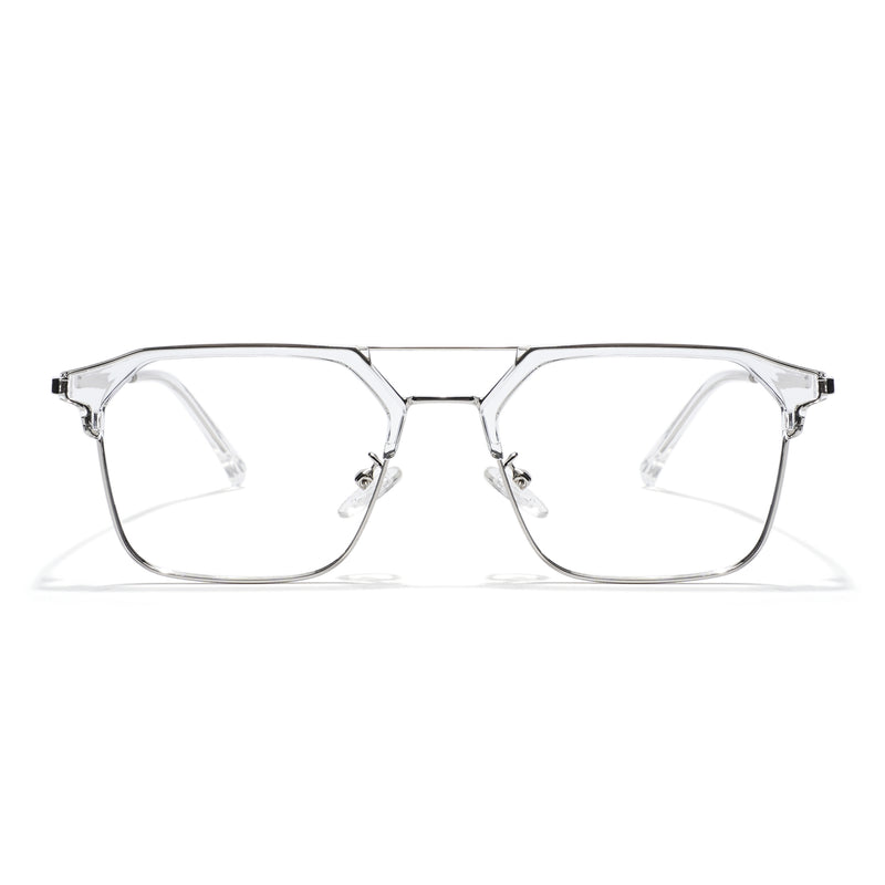 Voyage Transparent & Silver Wayfarer Eyeglasses for Men & Women (87332MG5836-C3)