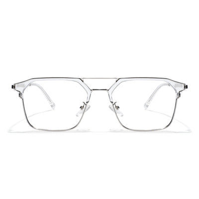 Voyage Transparent & Silver Wayfarer Eyeglasses for Men & Women (87332MG5836-C3)