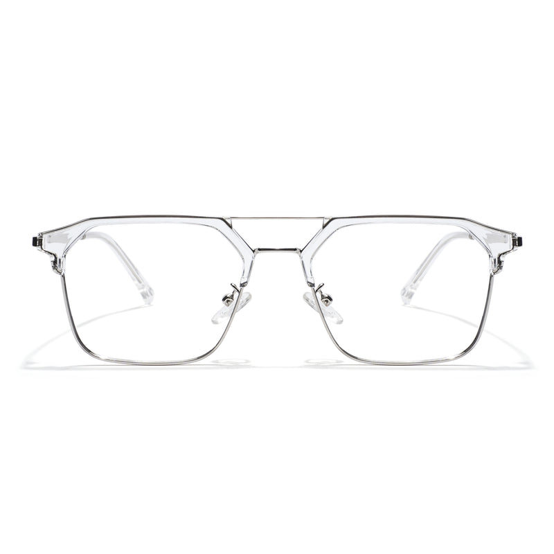 Voyage Transparent & Silver Wayfarer Eyeglasses for Men & Women (87332MG5836-C3)