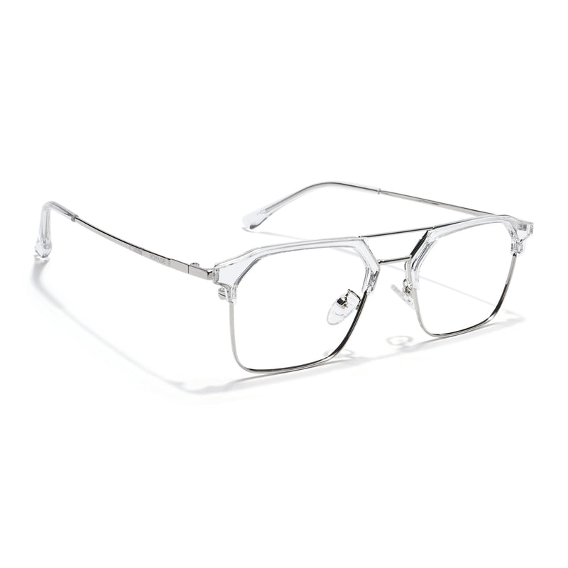 Voyage Transparent & Silver Wayfarer Eyeglasses for Men & Women (87332MG5836-C3)