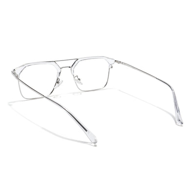 Voyage Transparent & Silver Wayfarer Eyeglasses for Men & Women (87332MG5836-C3)