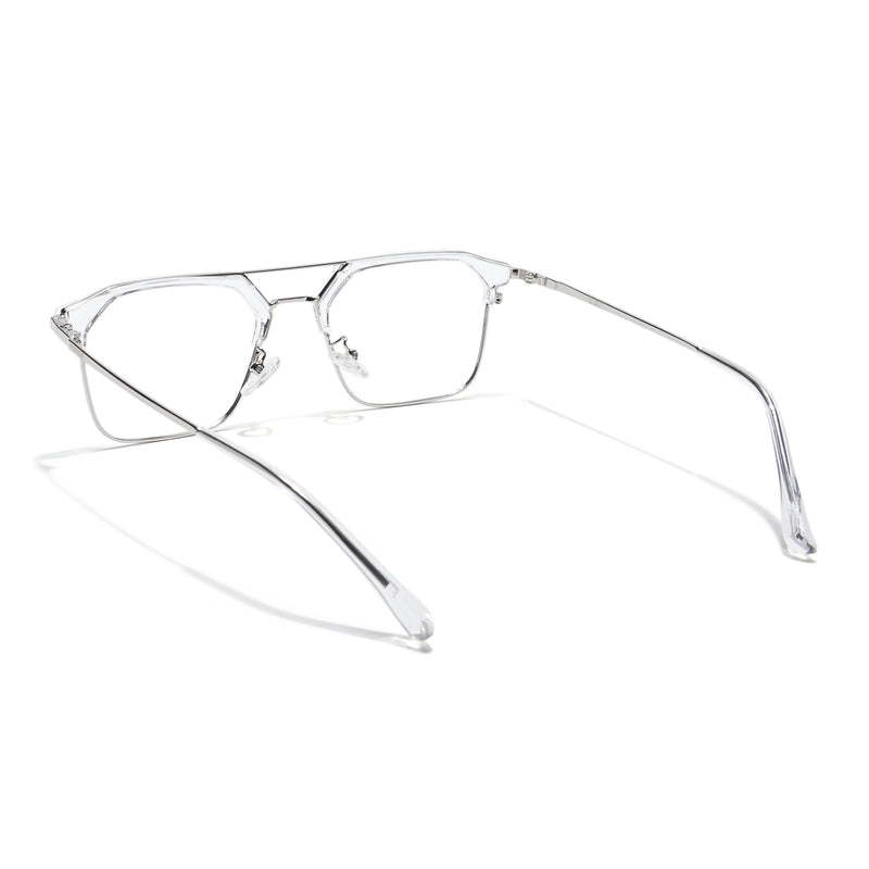 Voyage Transparent & Silver Wayfarer Eyeglasses for Men & Women (87332MG5836-C3)