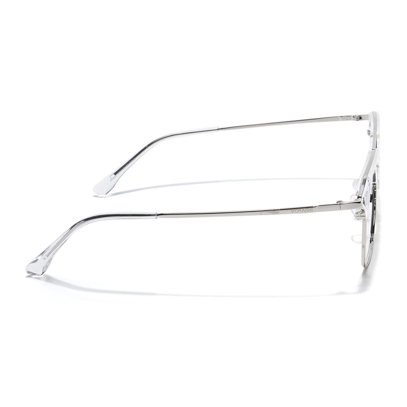 Voyage Transparent & Silver Wayfarer Eyeglasses for Men & Women (87332MG5836-C3)