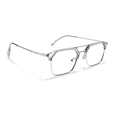 Voyage Grey & Silver Wayfarer Eyeglasses for Men & Women (87332MG5837-C4)