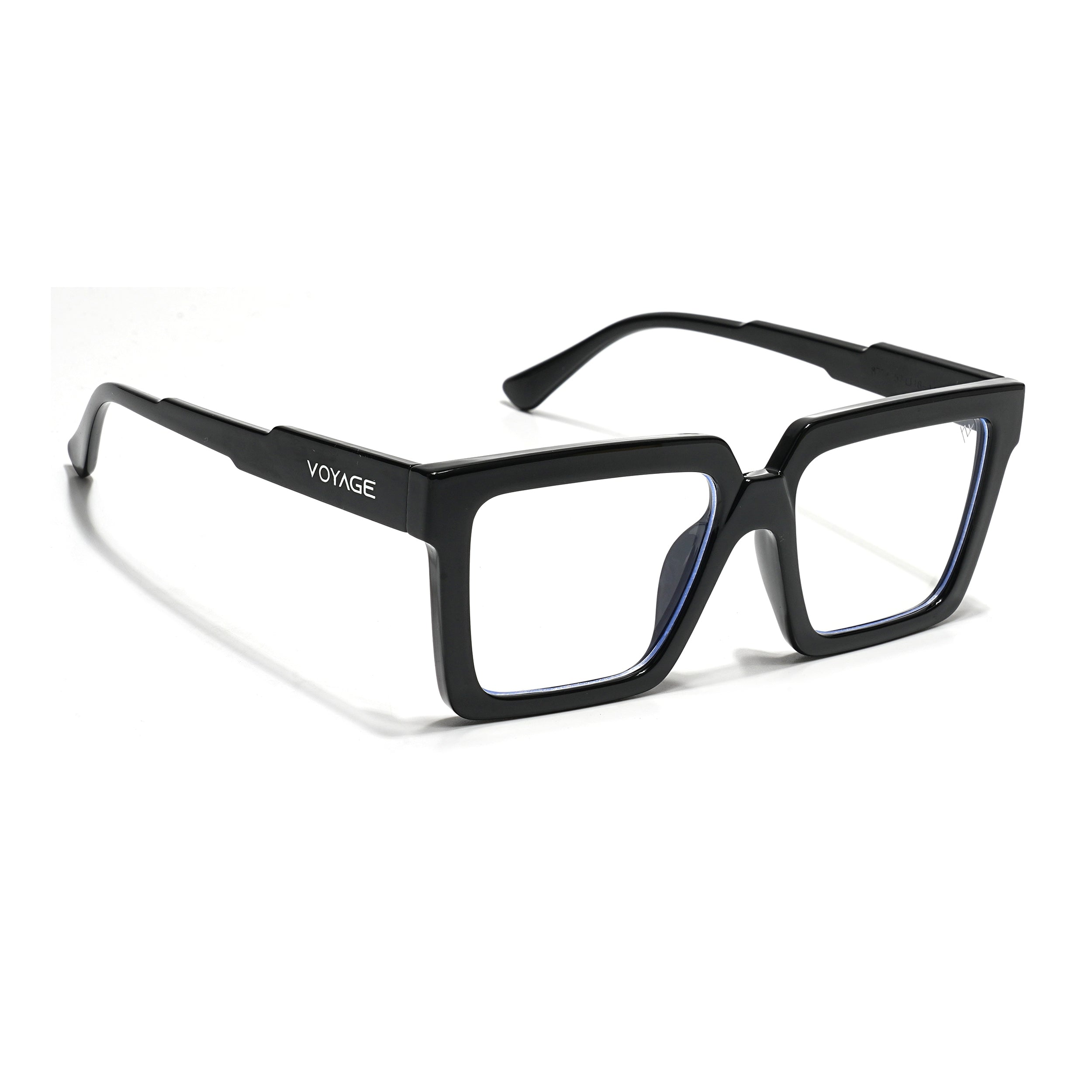 Voyage Verso Shine Black Wayfarer Eyeglasses for Men & Women (8774MG3922-C1)