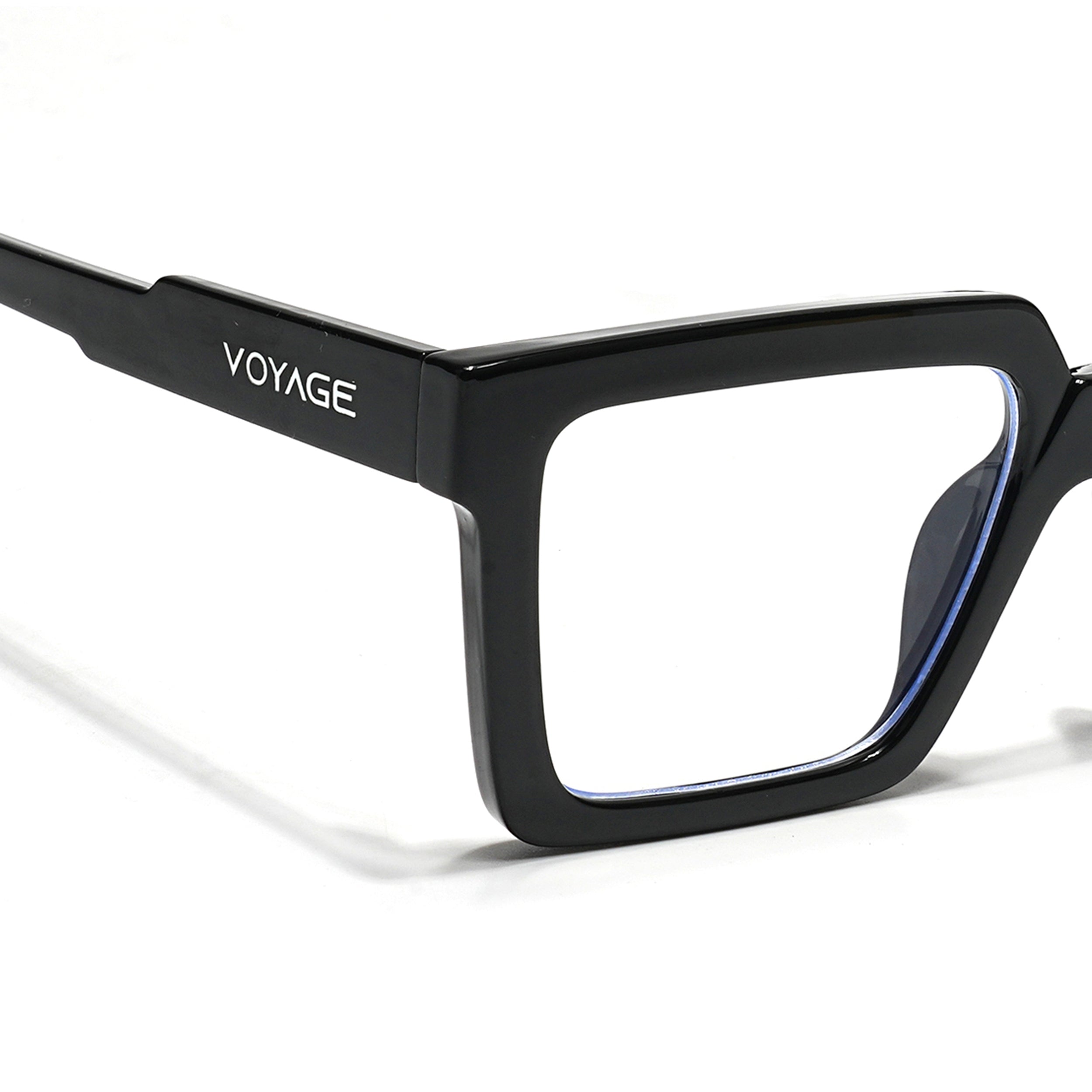 Voyage Verso Shine Black Wayfarer Eyeglasses for Men & Women (8774MG3922-C1)