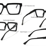 Voyage Verso Shine Black Wayfarer Eyeglasses for Men & Women (8774MG3922-C1)