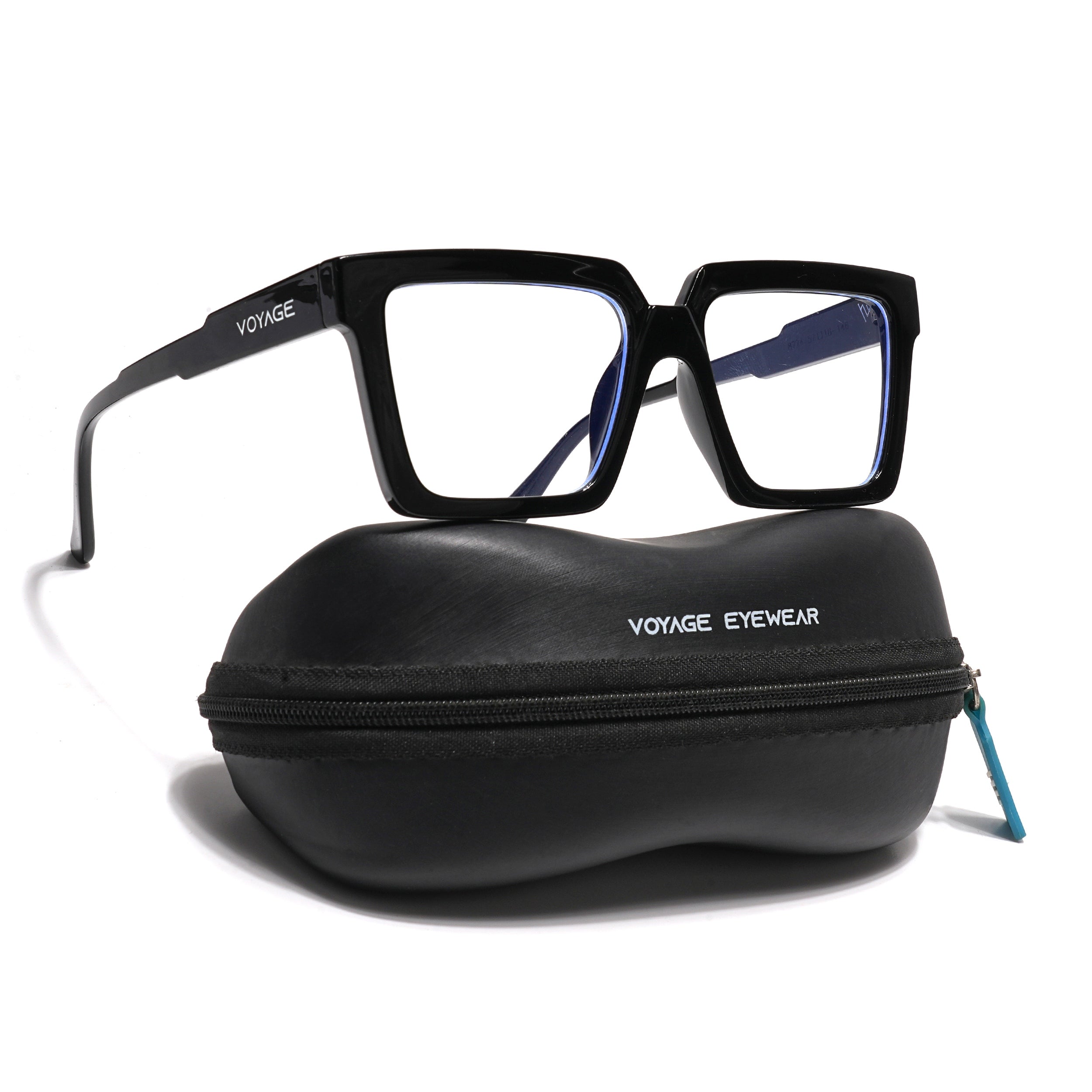 Voyage Verso Shine Black Wayfarer Eyeglasses for Men & Women (8774MG3922-C1)