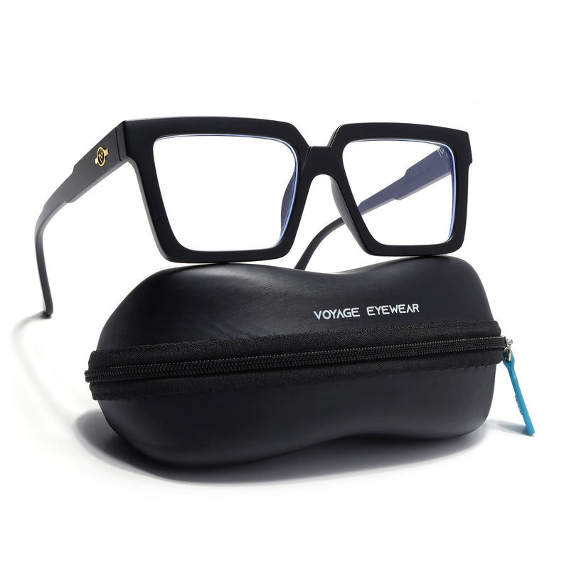 Voyage Exclusive Matt Black Square Eyeglasses for Men & Women (8774MG5245-C2)