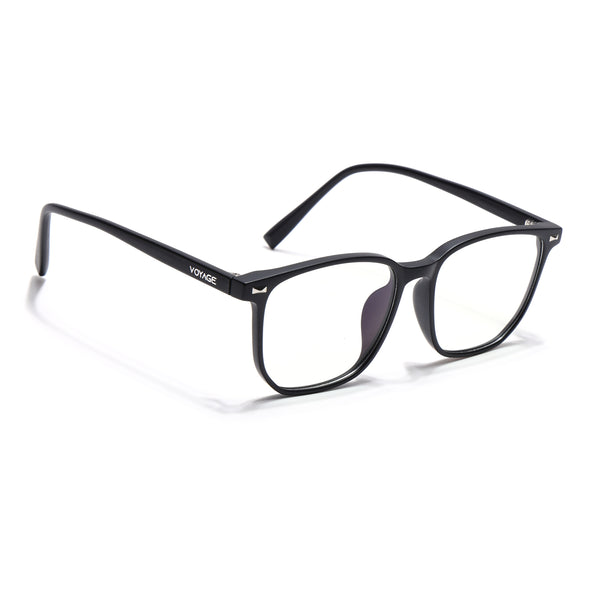 Voyage Air Matt Black Square Eyeglasses for Men & Women (88021MG4591-C3)