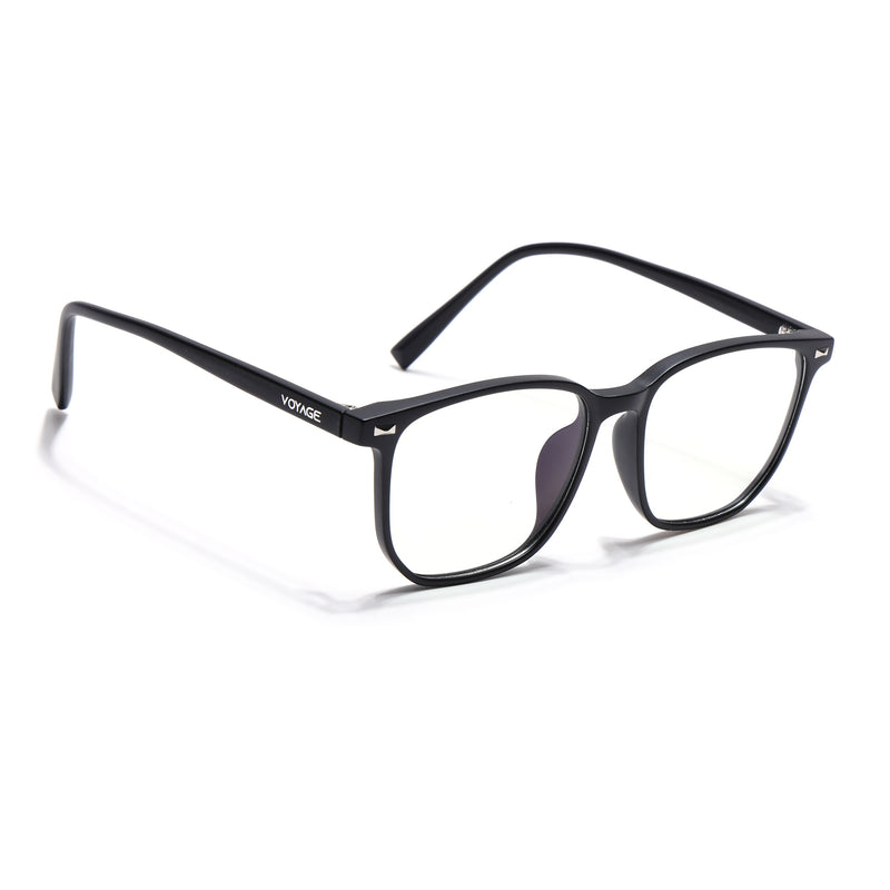 Voyage Air Matt Black Square Eyeglasses for Men & Women (88021MG4591-C3)