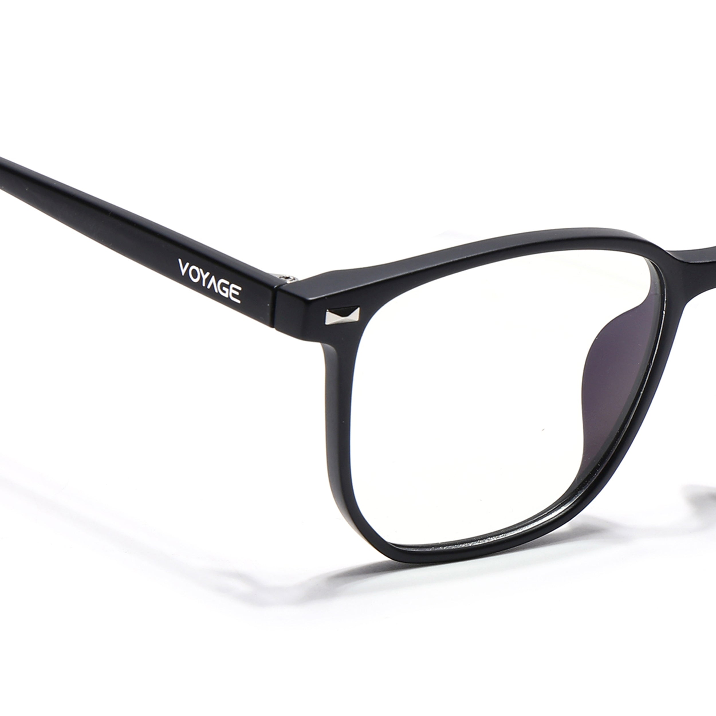 Voyage Air Matt Black Square Eyeglasses for Men & Women (88021MG4591-C3)