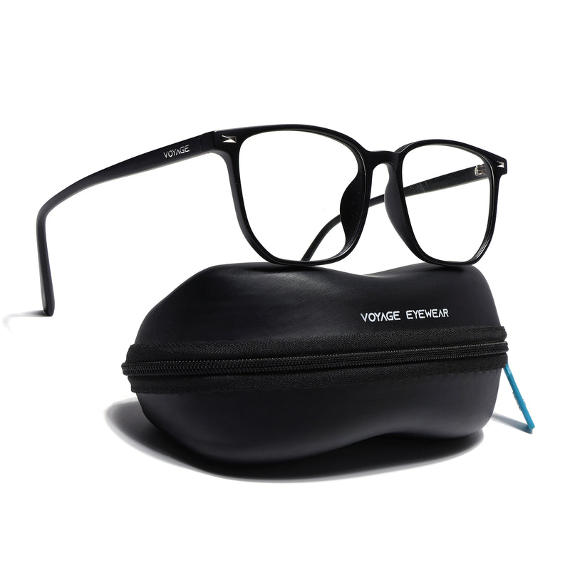 Voyage Air Matt Black Square Eyeglasses for Men & Women (88021MG4591-C3)