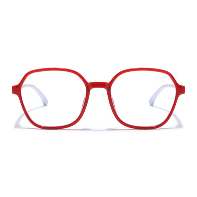 Goeye Red Hexagon Eyeglasses for Kids (Girls & Boys - 8802GE1279-C4)