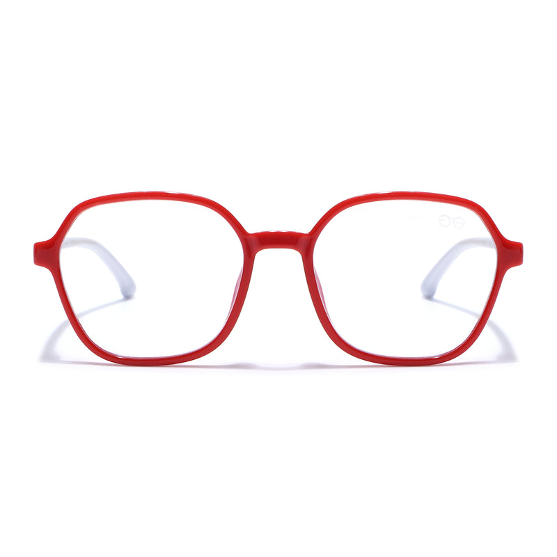 Goeye Red Hexagon Eyeglasses for Kids (Girls & Boys - 8802GE1279-C4)