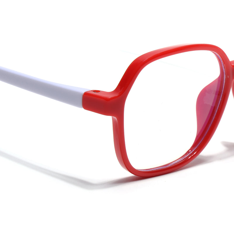 Goeye Red Hexagon Eyeglasses for Kids (Girls & Boys - 8802GE1279-C4)