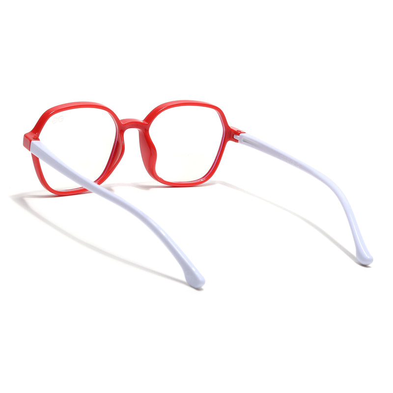 Goeye Red Hexagon Eyeglasses for Kids (Girls & Boys - 8802GE1279-C4)