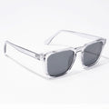 Eyejack Square Sunglasses for Men & Women (Black Lens | Transparent Grey Frame - 89133CL548-C2)