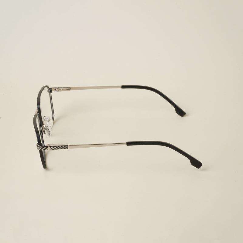 Voyage Black Rectangle Eyeglasses for Men & Women (YC82054MG4635-C1)