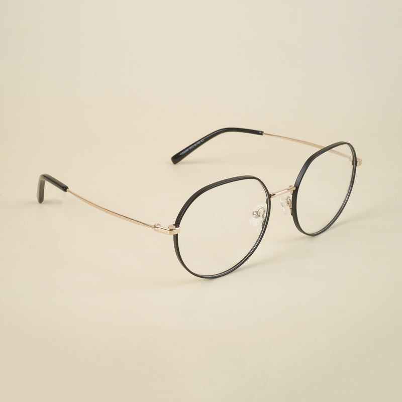 Voyage Black Round Eyeglasses for Men & Women (YC82047MG4619-C1)
