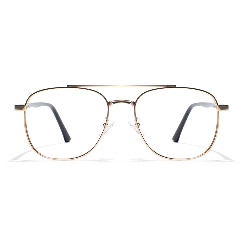 Eyejack Photochromic Golden Wayfarer Eyeglasses for Men & Women (9002CL737-C3)