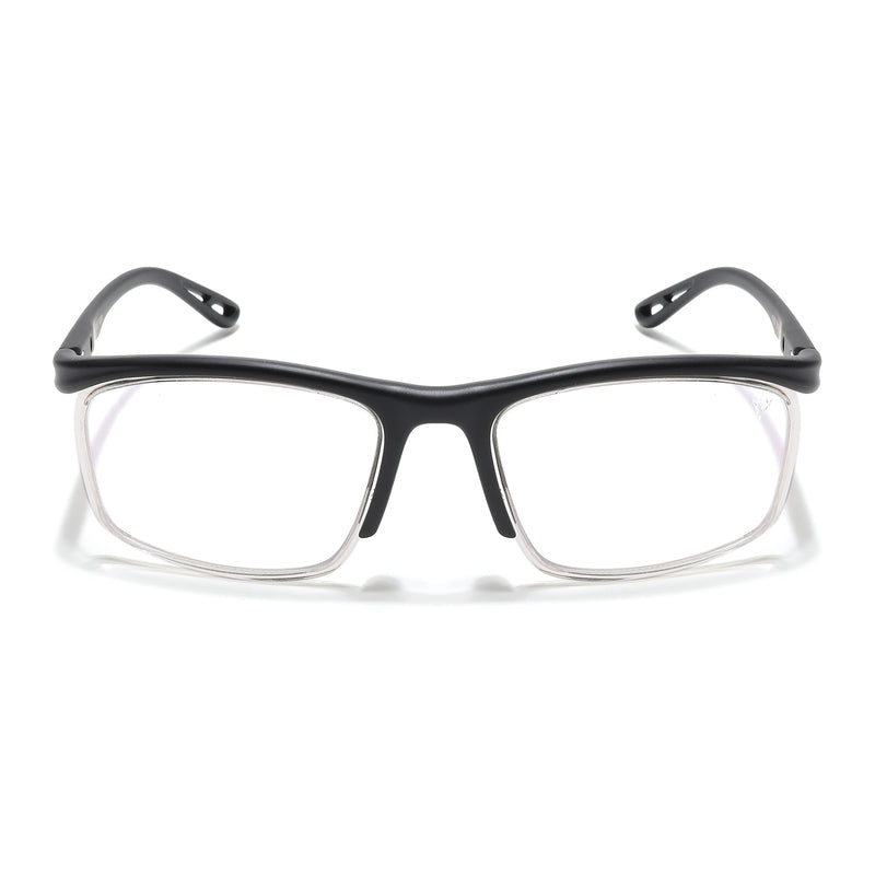 Voyage Select Black & Transparent Wrap Around Eyeglasses for Men & Women (9008SLMG6495-C2)