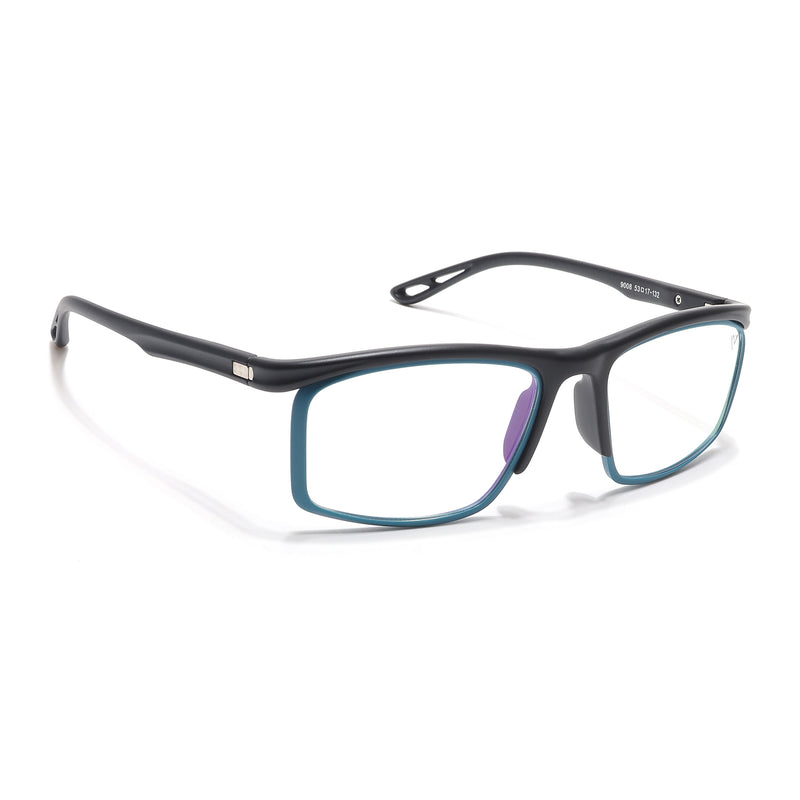 Voyage Select Black & Blue Wrap Around Eyeglasses for Men & Women (9008SLMG6496-C3)
