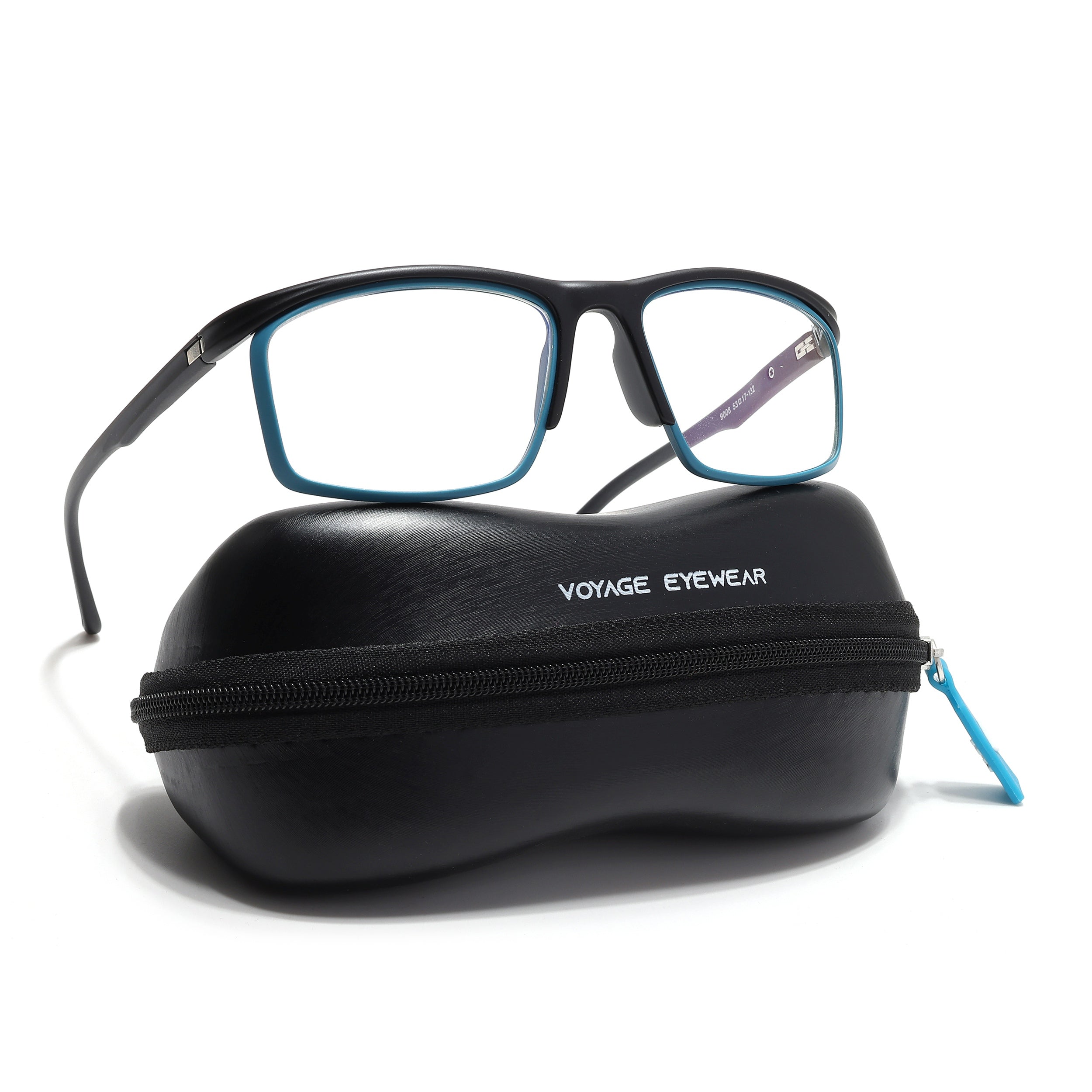 Voyage Select Black & Blue Wrap Around Eyeglasses for Men & Women (9008SLMG6496-C3)