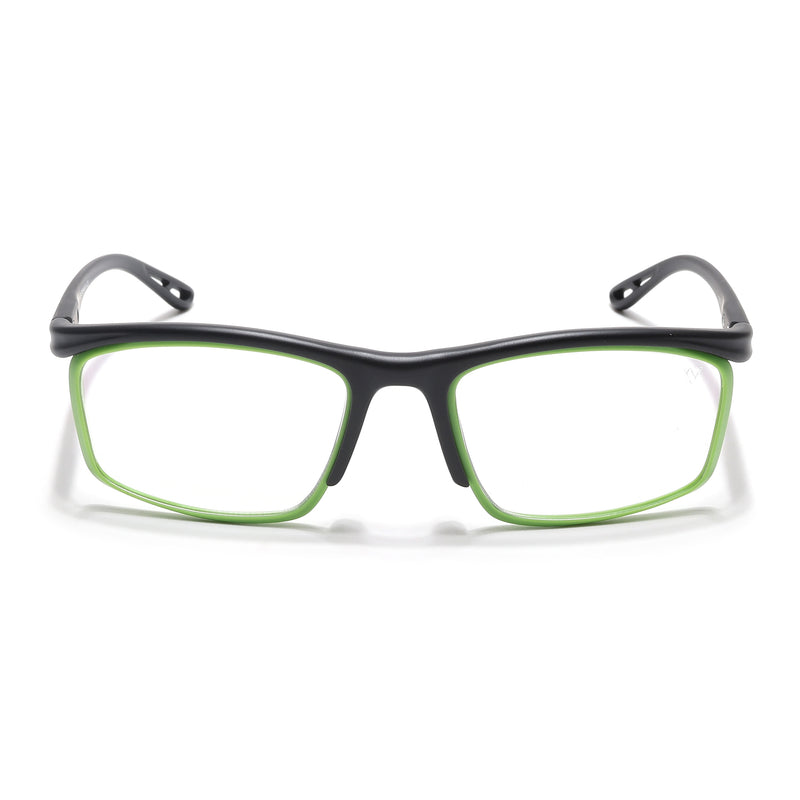 Voyage Select Black & Green Wrap Around Eyeglasses for Men & Women (9008SLMG6497-C4)