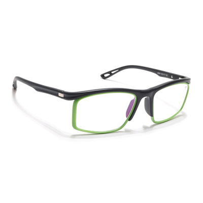 Voyage Select Black & Green Wrap Around Eyeglasses for Men & Women (9008SLMG6497-C4)