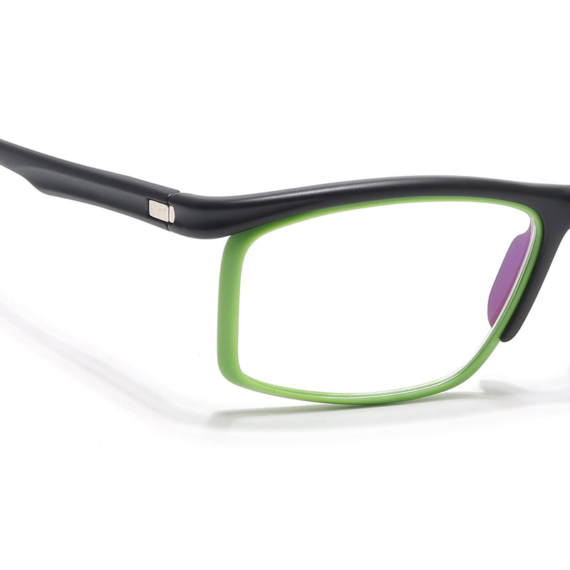 Voyage Select Black & Green Wrap Around Eyeglasses for Men & Women (9008SLMG6497-C4)