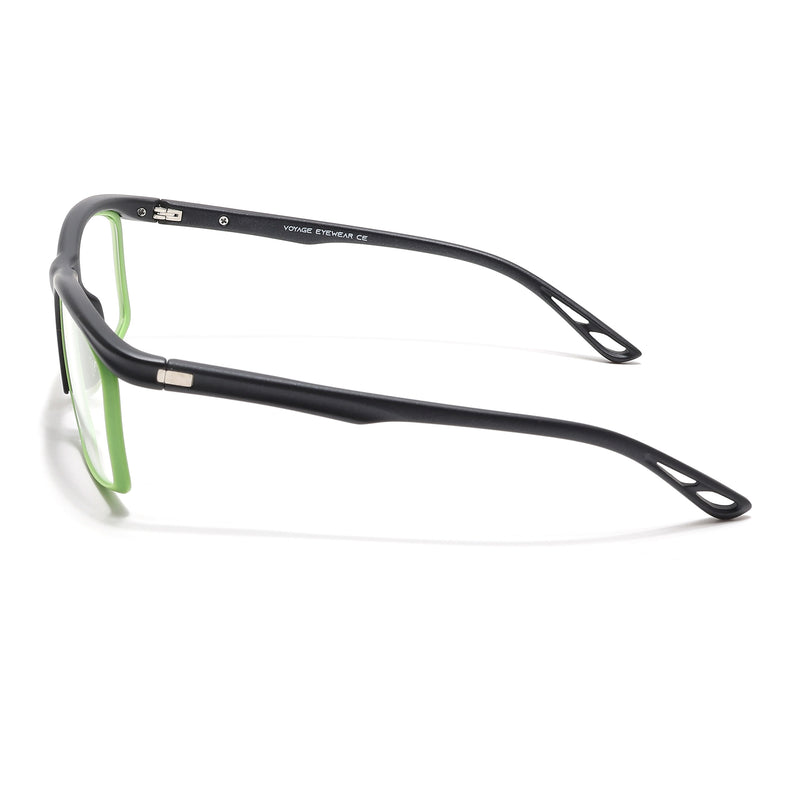 Voyage Select Black & Green Wrap Around Eyeglasses for Men & Women (9008SLMG6497-C4)