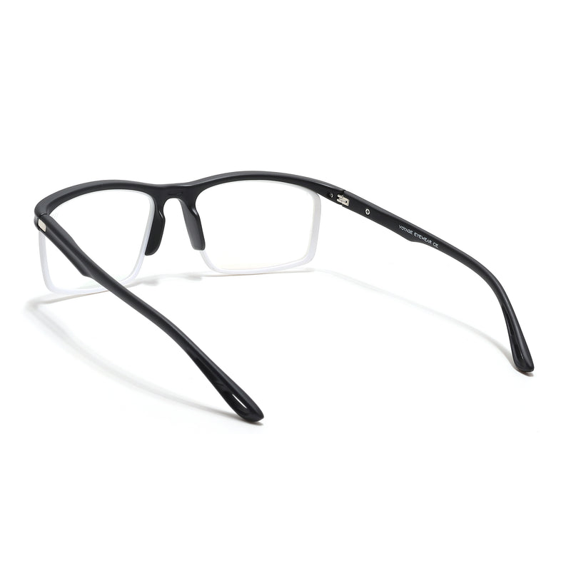 Voyage Select Black & White Wrap Around Eyeglasses for Men & Women (9008SLMG6498-C5)