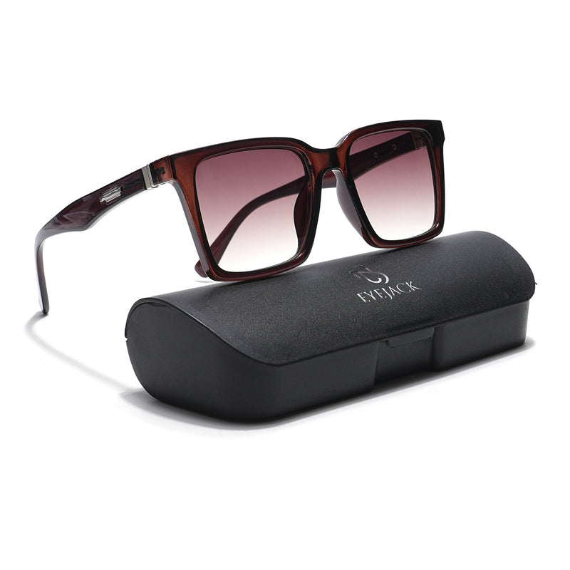 Eyejack Brown & Clear Square Sunglasses for Men & Women (90150CL757)