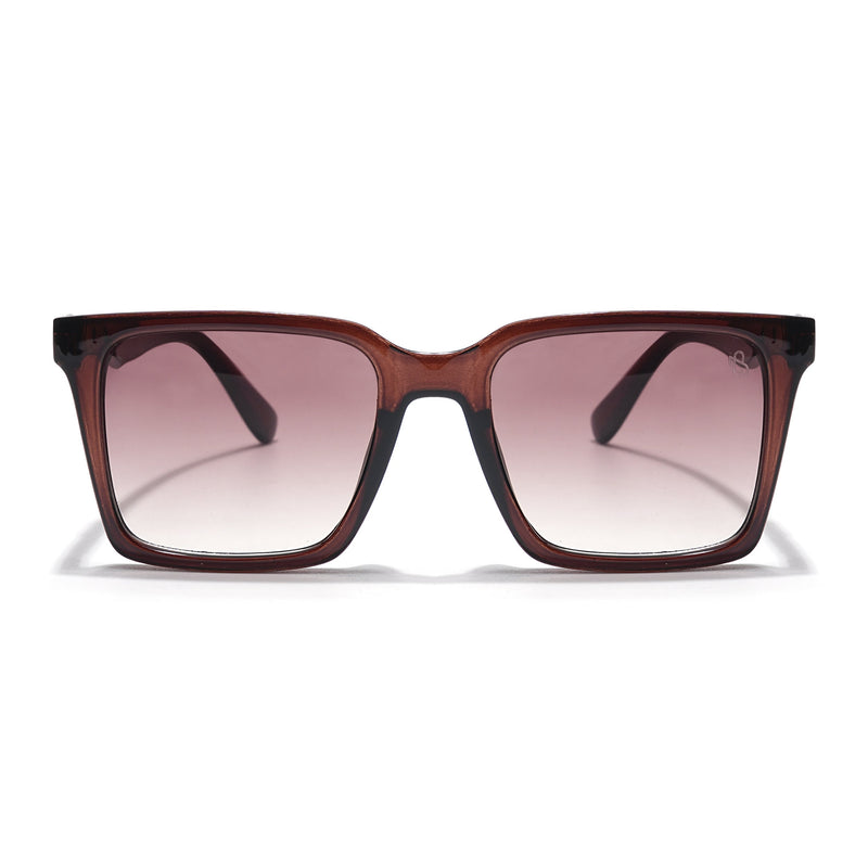 Eyejack Brown & Clear Square Sunglasses for Men & Women (90150CL757)