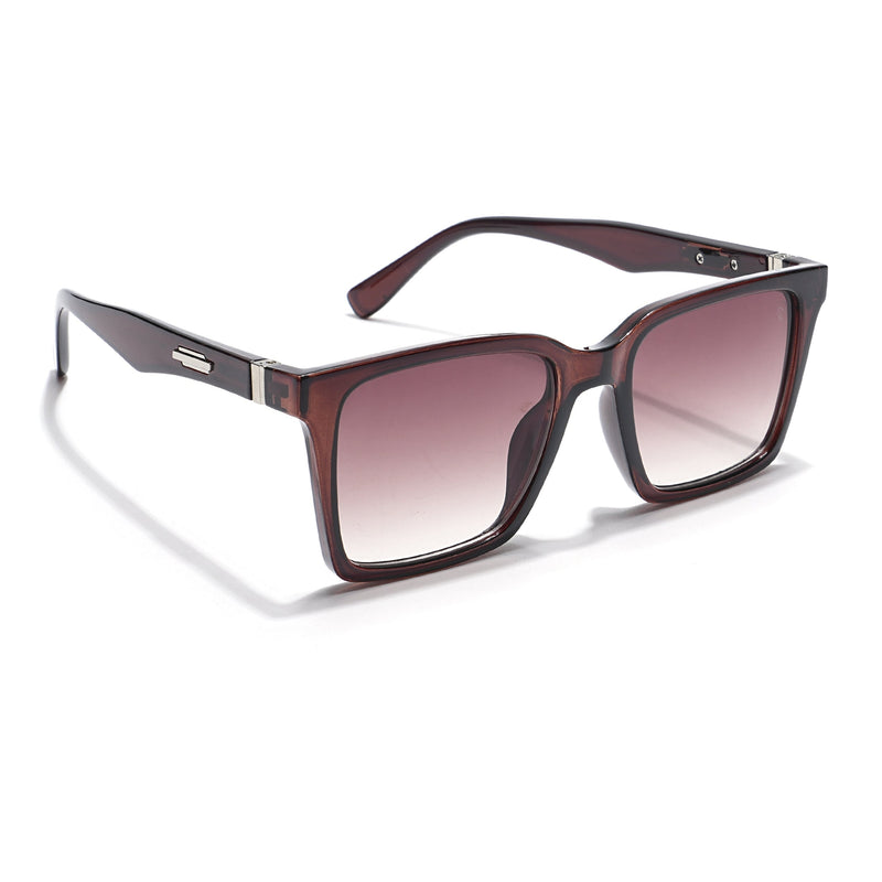 Eyejack Brown & Clear Square Sunglasses for Men & Women (90150CL757)