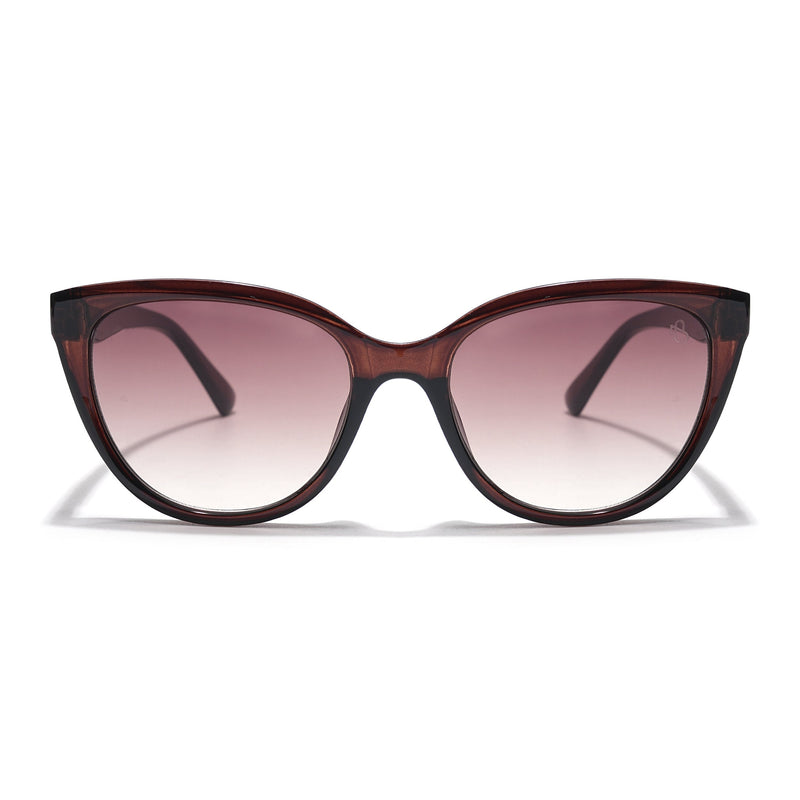 Eyejack Brown & Clear Cateye Sunglasses for Women (90151CL760)