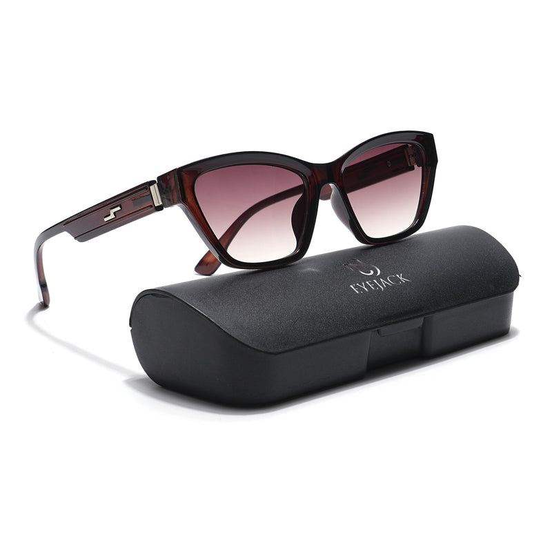 Eyejack Brown & Clear Cateye Sunglasses for Women (90152CL764)