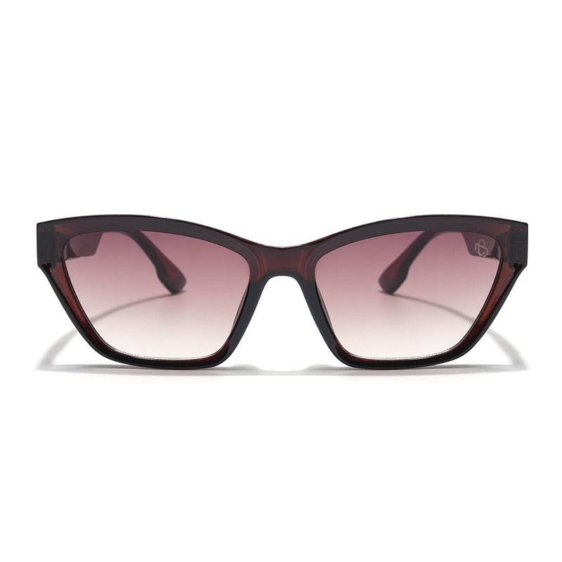 Eyejack Brown & Clear Cateye Sunglasses for Women (90152CL764)